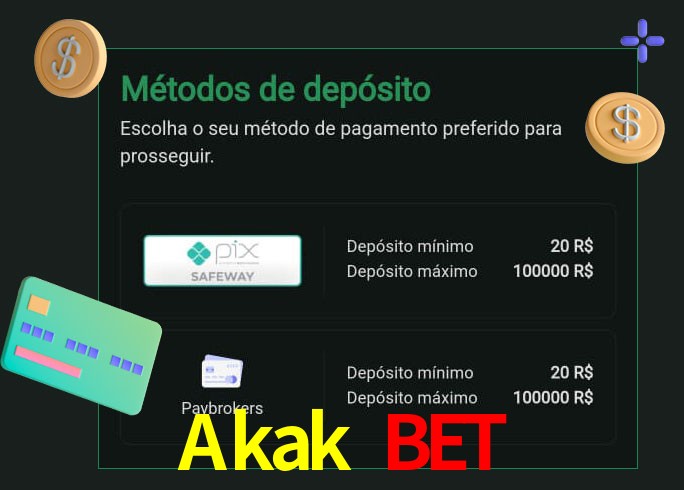 O cassino Akak Bet oferece uma grande variedade de métodos de pagamento